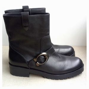 COACH Women US 9.5 Leighton Black Leather Boots